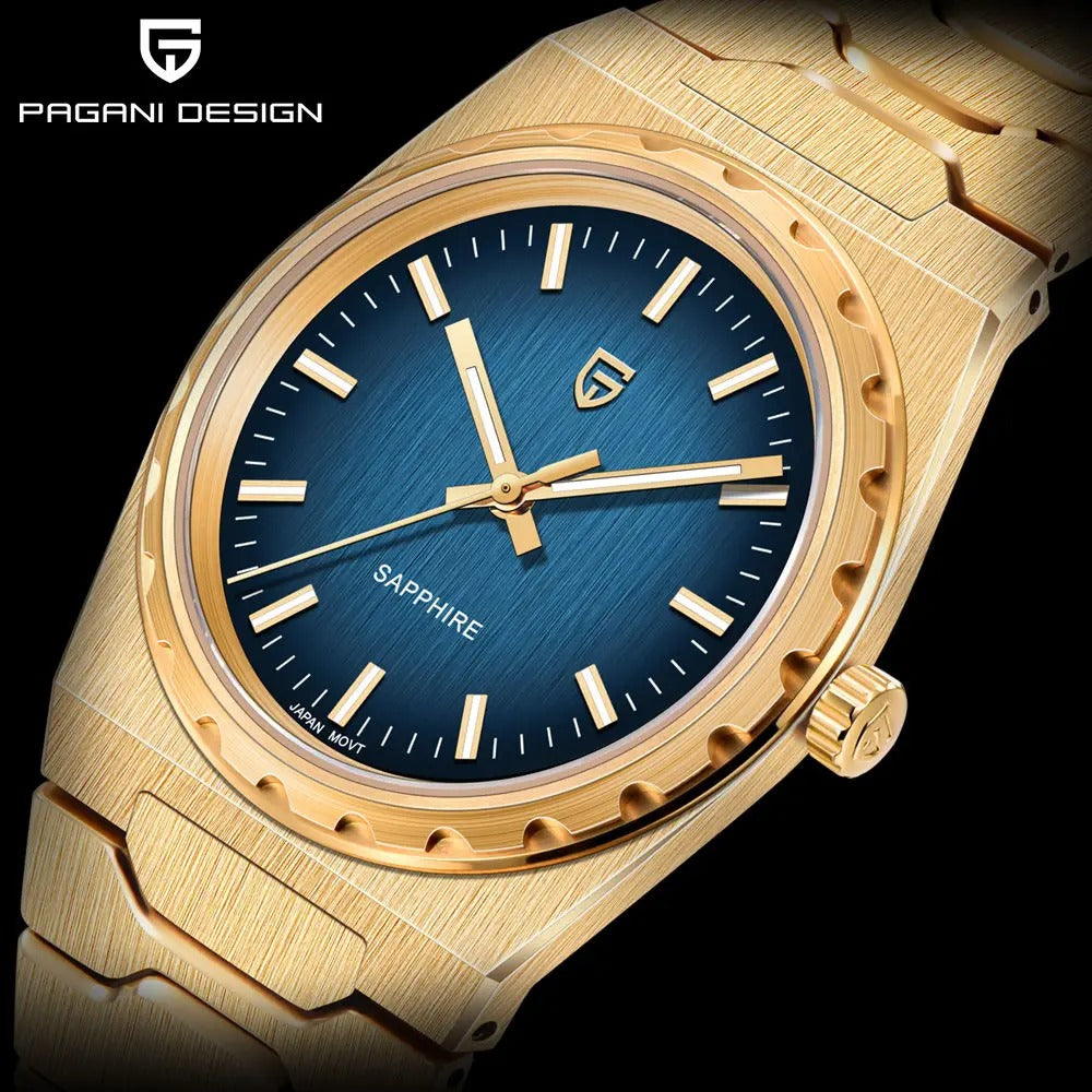 Pagani Design PDYS020 Blue Dial Sapphire Crystal 37MM, Seiko VJ21 Quartz Movement