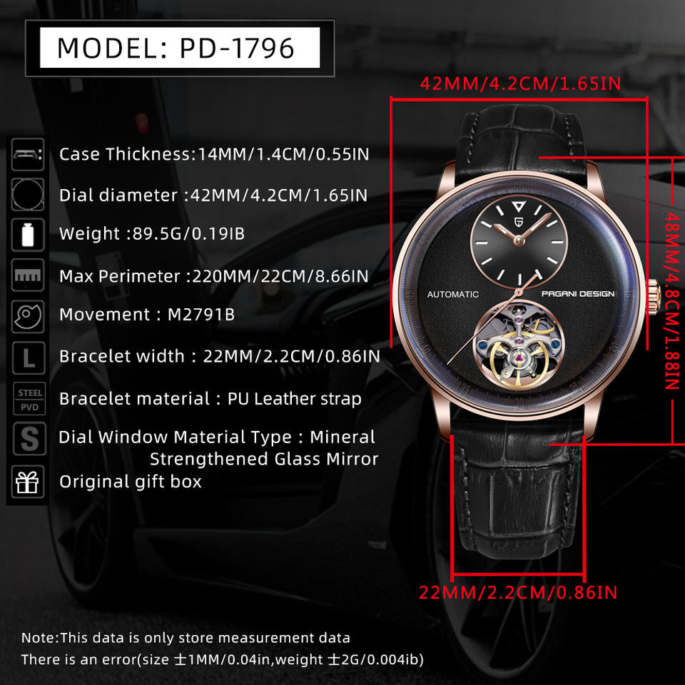PAGANI DESIGN Mens Tourbillon Watches Watch