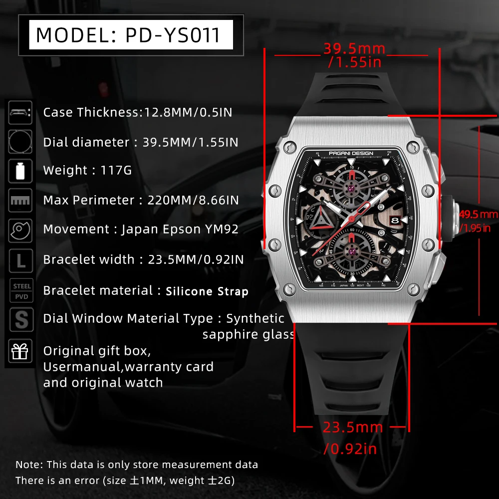 Pagani Design Crystal Skeleton Edition Men's watch