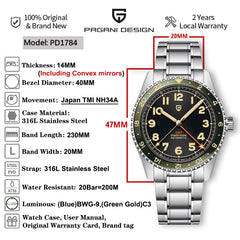 Pagani Design Men's Watch Automatic GMT Wristwatch