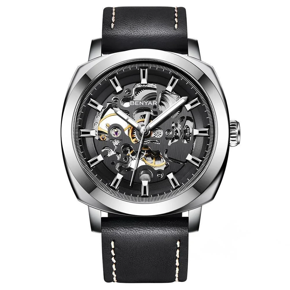Benyar Luxury Skeleton Tourbillon Automatic Executive Watch