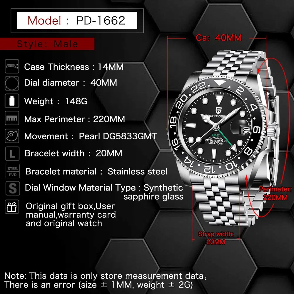 Pagani Design GMT Automatic Men's watch