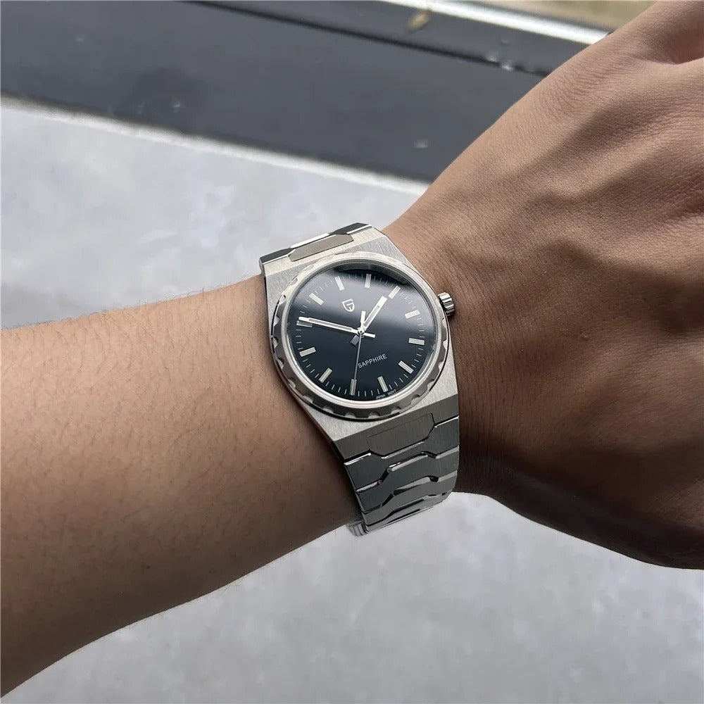 Pagani Design Blue Dial Sapphire Crystal 37MM, Seiko VJ21 Quartz Movement