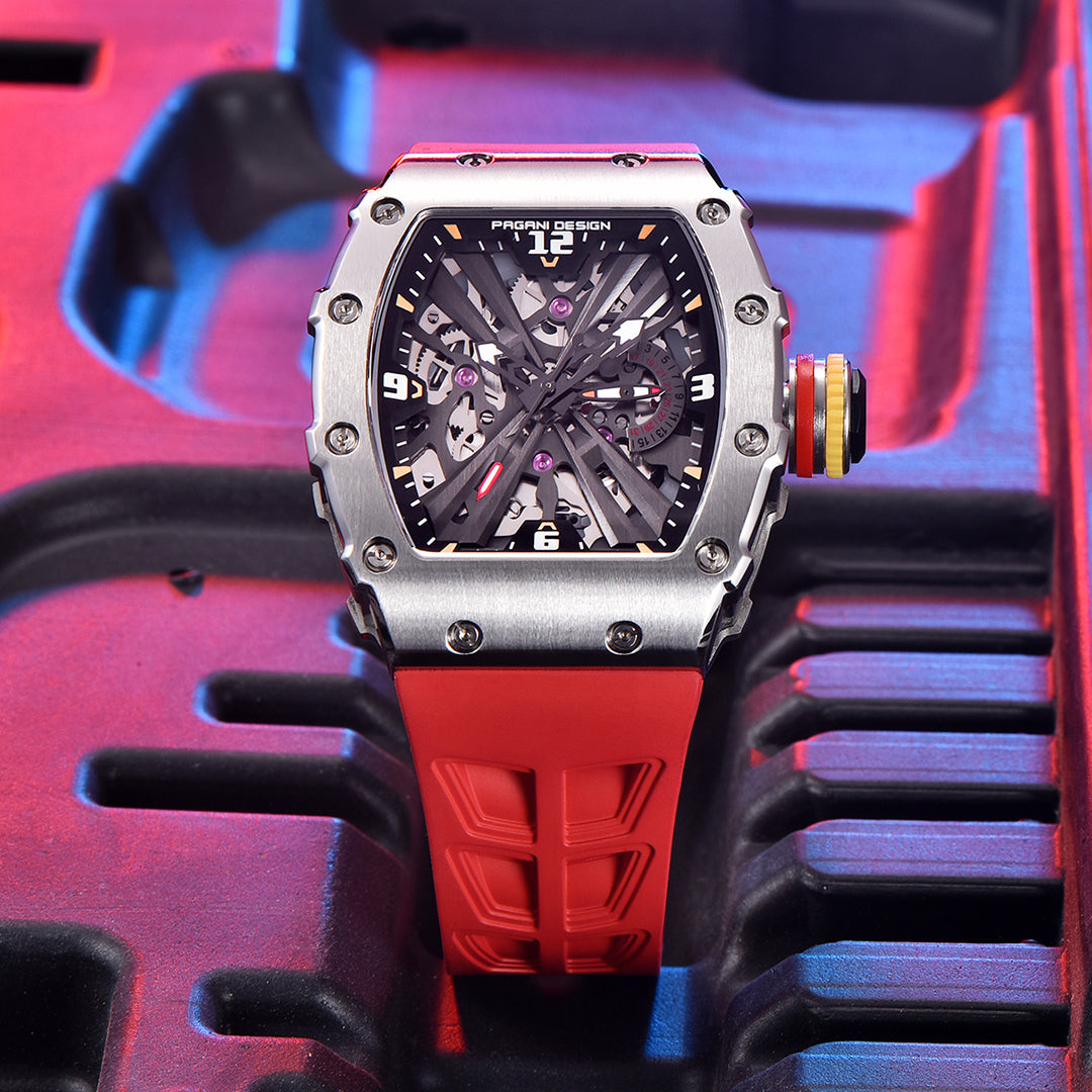 PAGANI DESIGN Skeleton Dial Spring Men's Quartz Watches