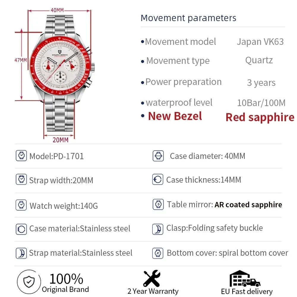 Pagani Design Speedmaster Chronograph Men'S watch